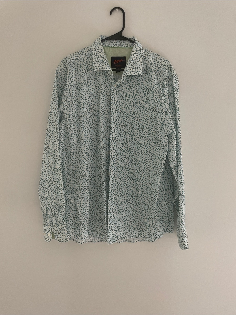 Egara Light Blue Floral Long-Sleeve Button-Down Shirt